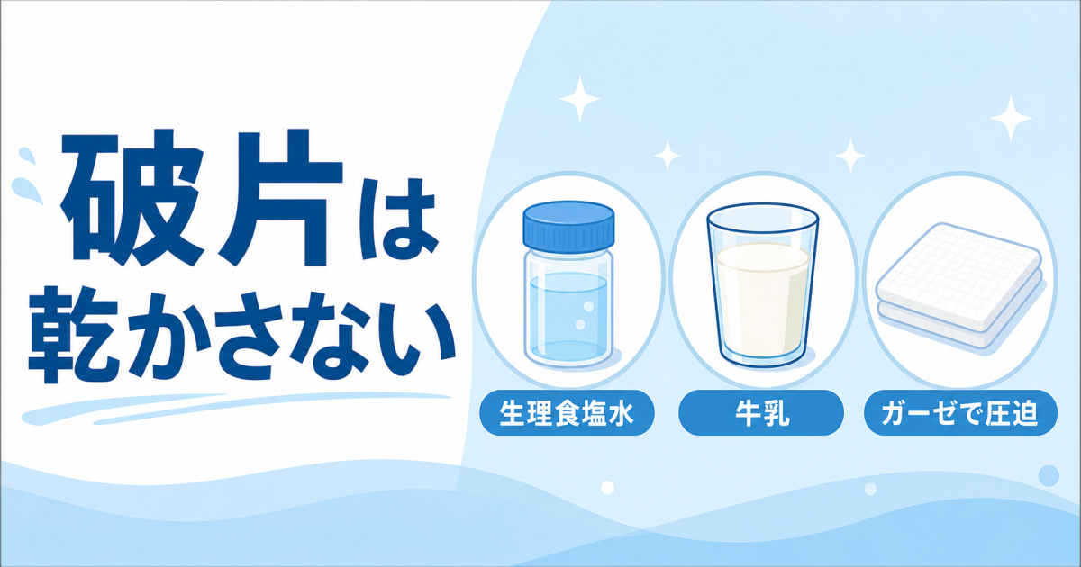 歯が欠けた・折れた直後にやるべき応急処置と破片の保存方法